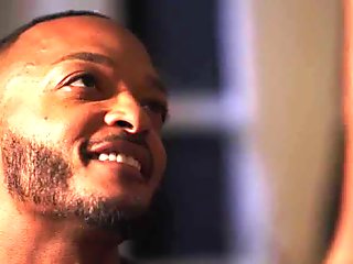 Gorgeous shemale and a black guy fuck each others ass so hard