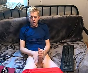 Straight College Guy Jerk  Cum on cam to pay his student loans